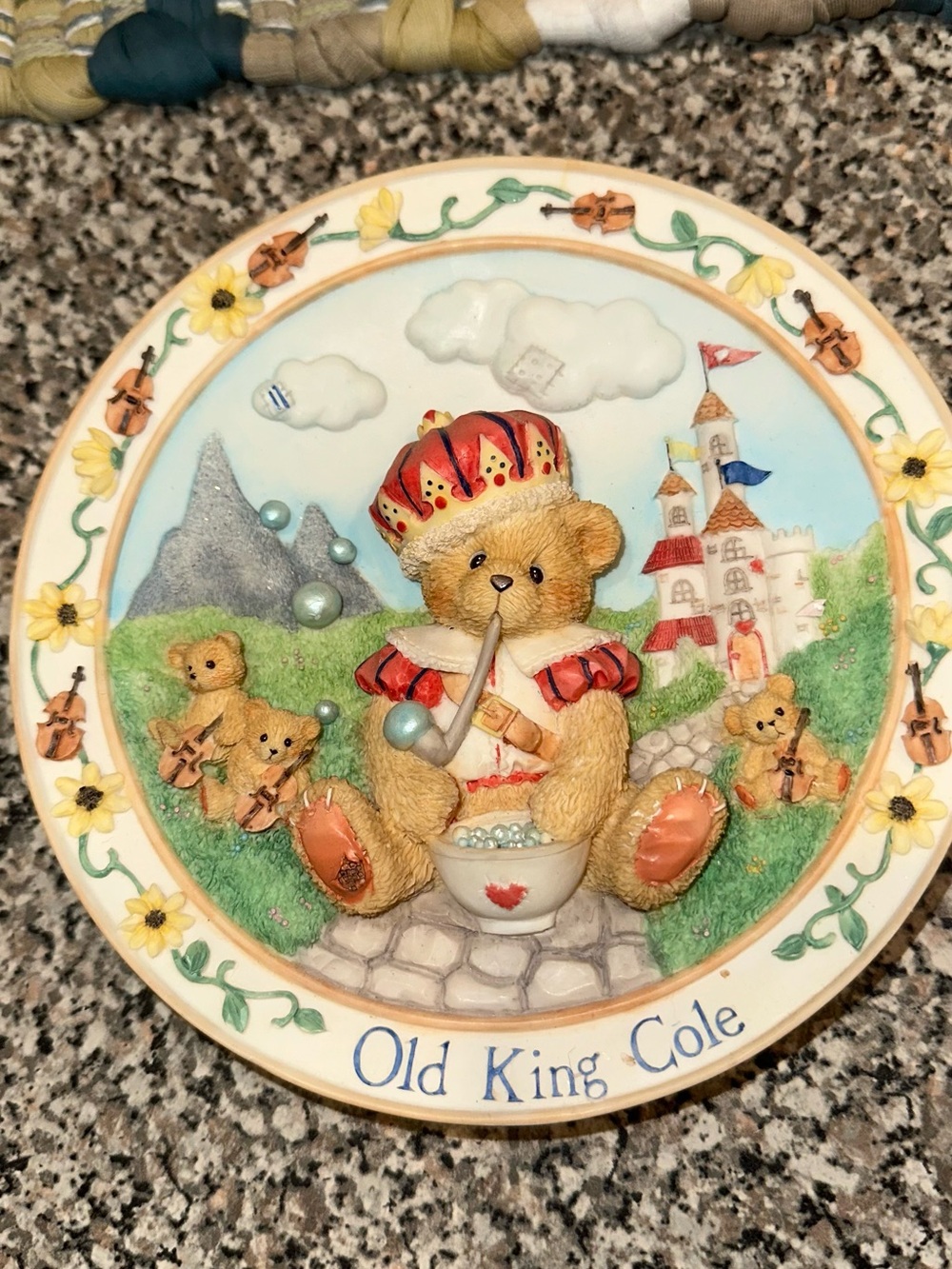 Cherished Teddies Old King Cole Decorative Sculptured Plate